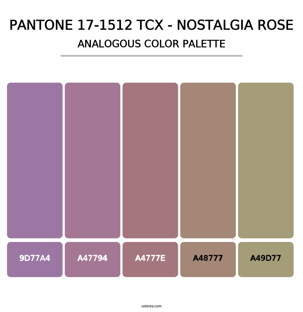 PANTONE 17-1512 TCX - Nostalgia Rose - Analogous Color Palette