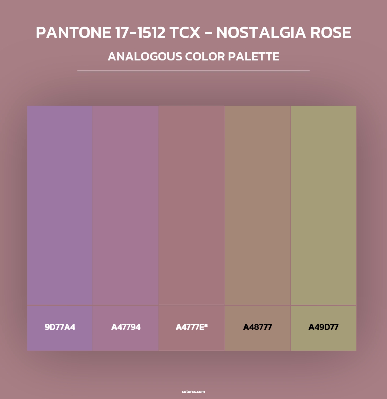 PANTONE 17-1512 TCX - Nostalgia Rose - Analogous Color Palette