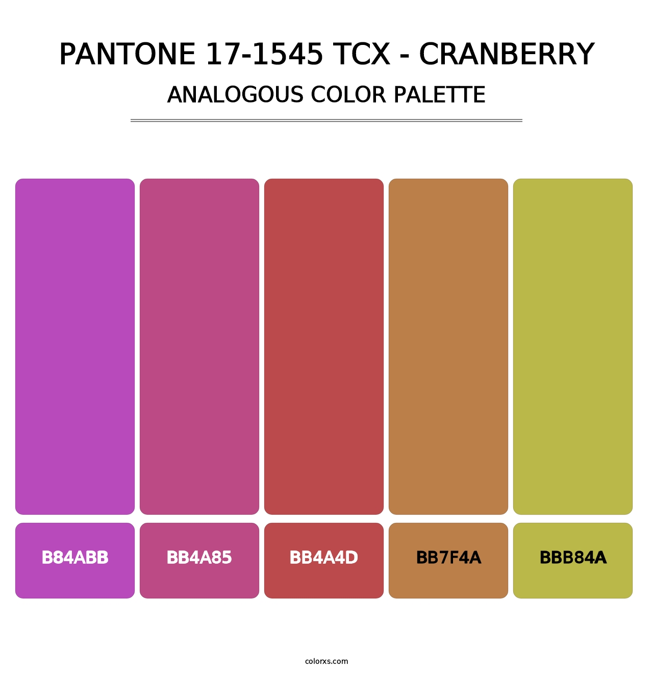 PANTONE 17-1545 TCX - Cranberry - Analogous Color Palette