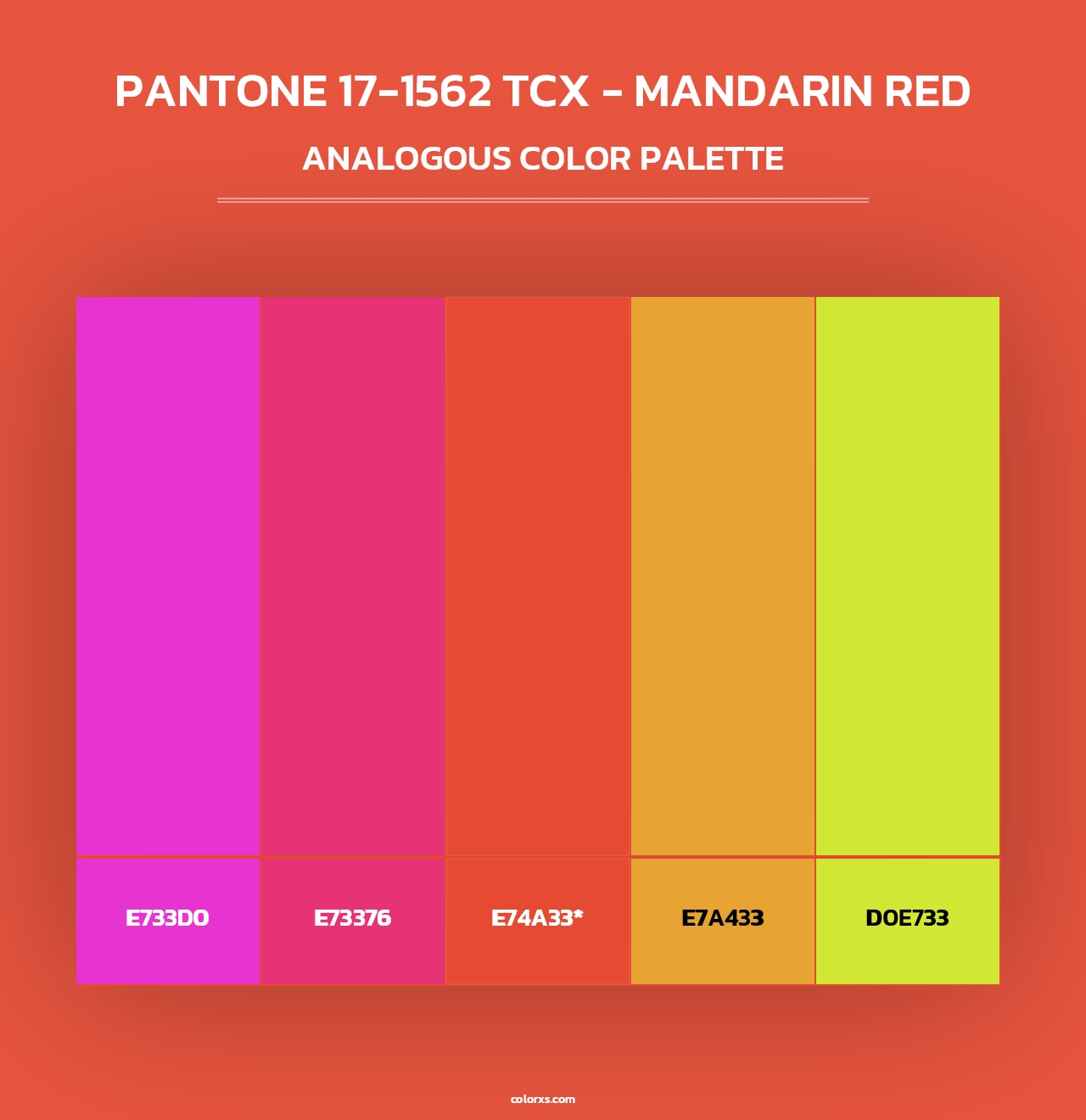 PANTONE 17-1562 TCX - Mandarin Red - Analogous Color Palette