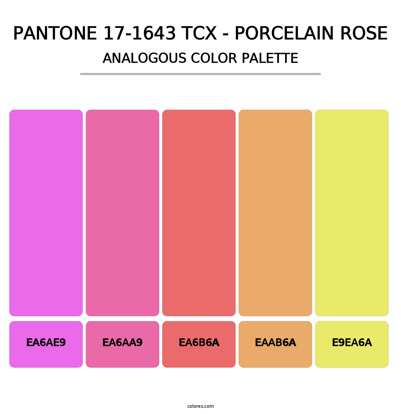 PANTONE 17-1643 TCX - Porcelain Rose - Analogous Color Palette