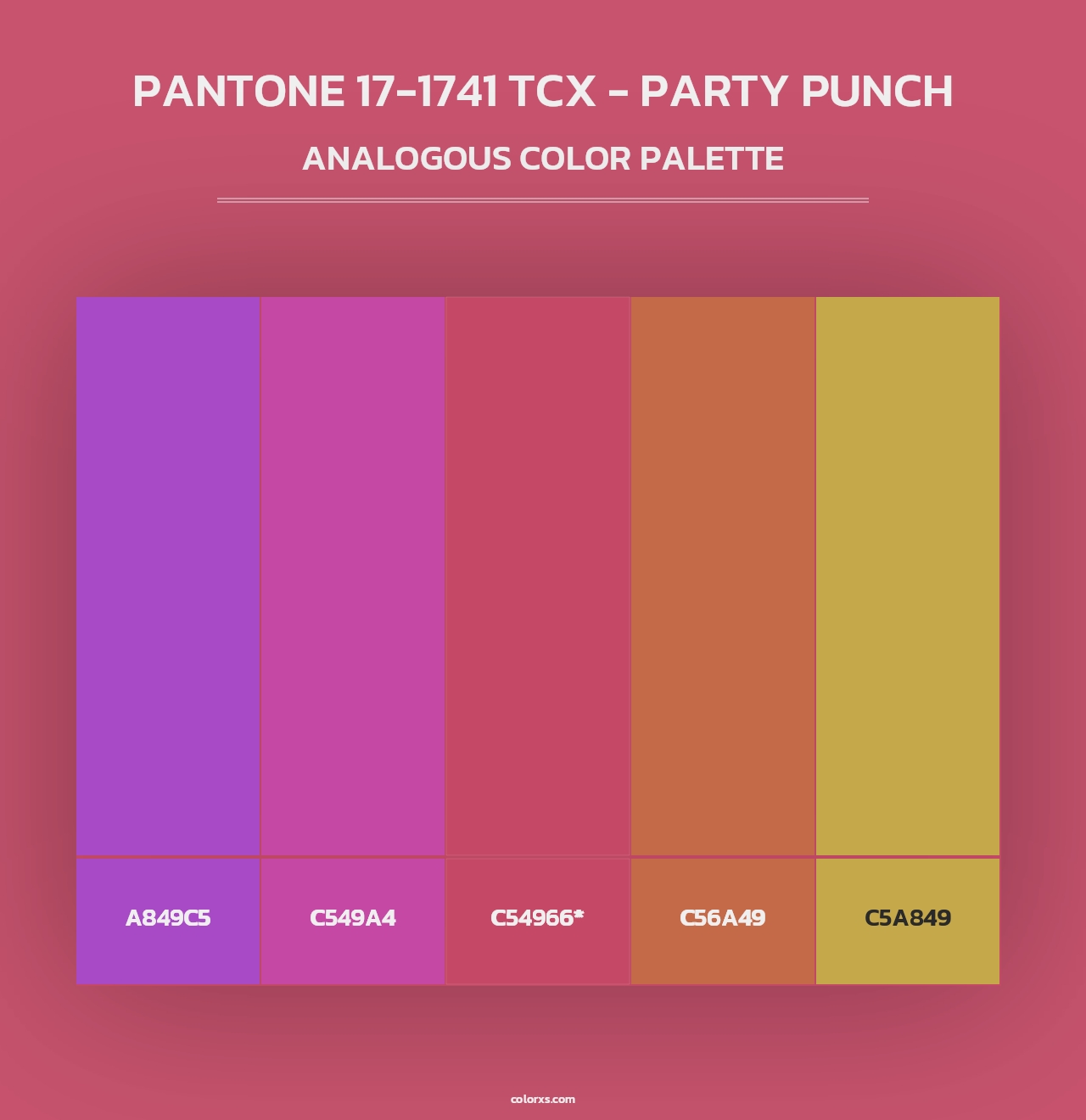 PANTONE 17-1741 TCX - Party Punch - Analogous Color Palette