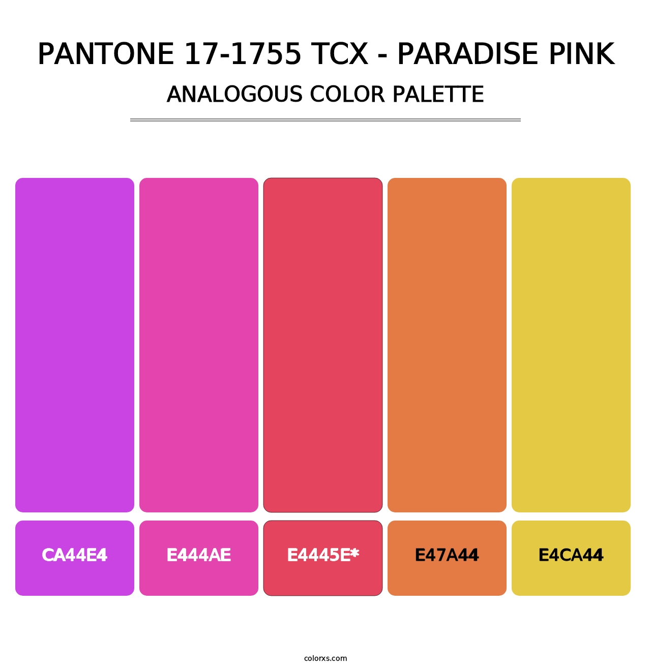 PANTONE 17-1755 TCX - Paradise Pink - Analogous Color Palette