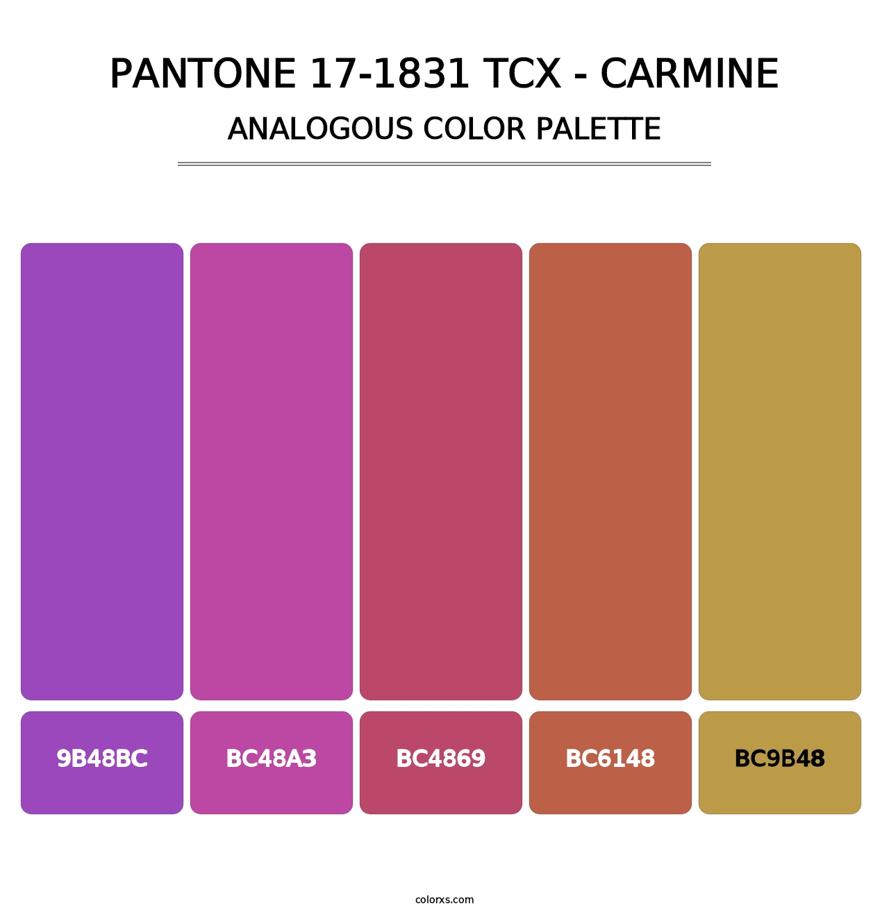 PANTONE 17-1831 TCX - Carmine - Analogous Color Palette