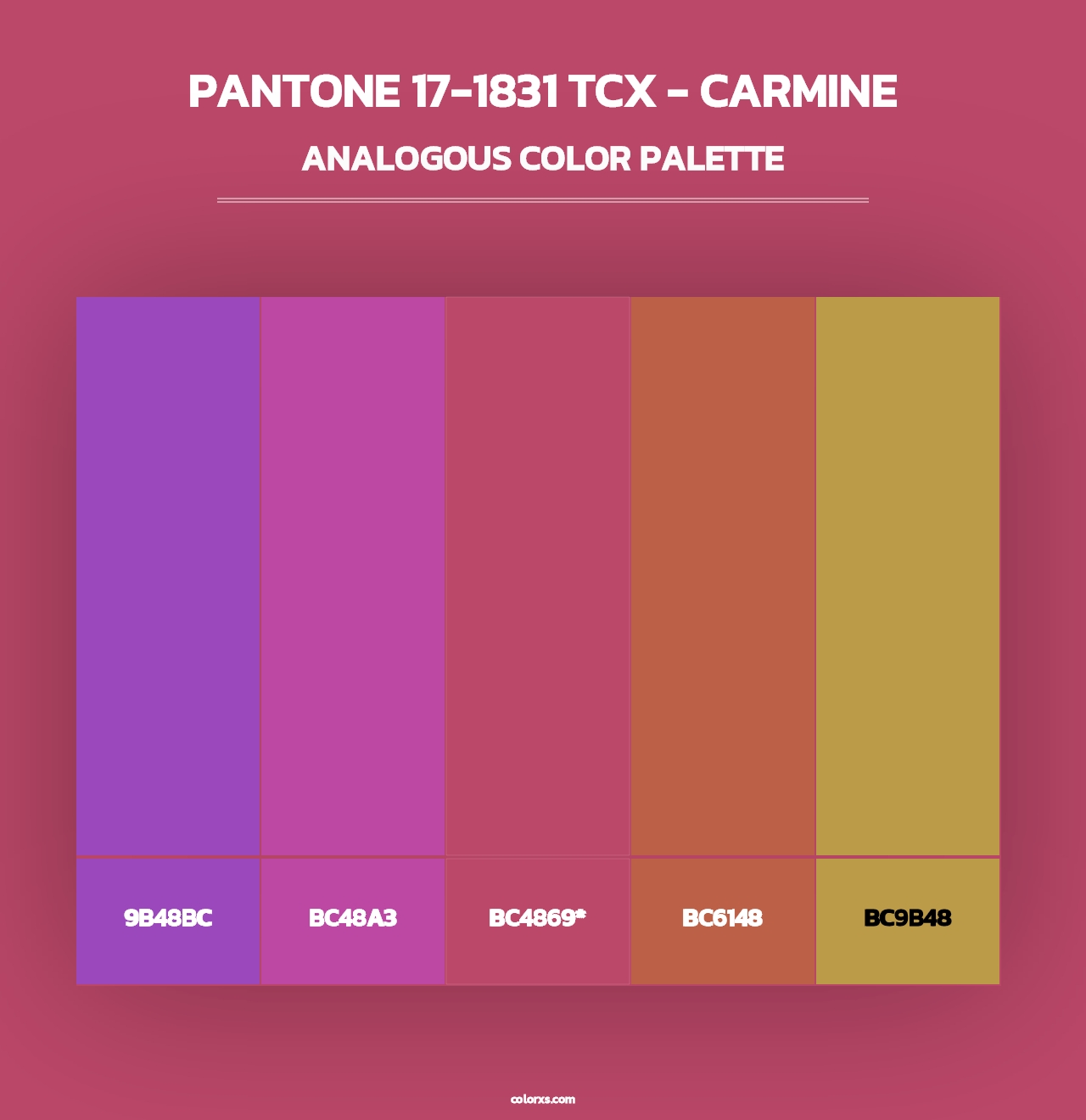 PANTONE 17-1831 TCX - Carmine - Analogous Color Palette