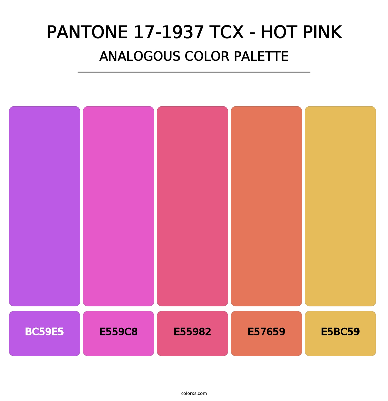 PANTONE 17-1937 TCX - Hot Pink - Analogous Color Palette