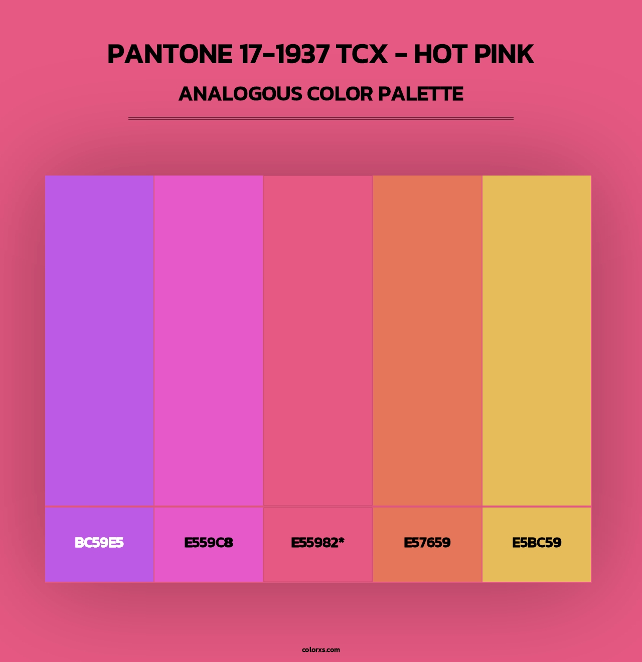 PANTONE 17-1937 TCX - Hot Pink - Analogous Color Palette