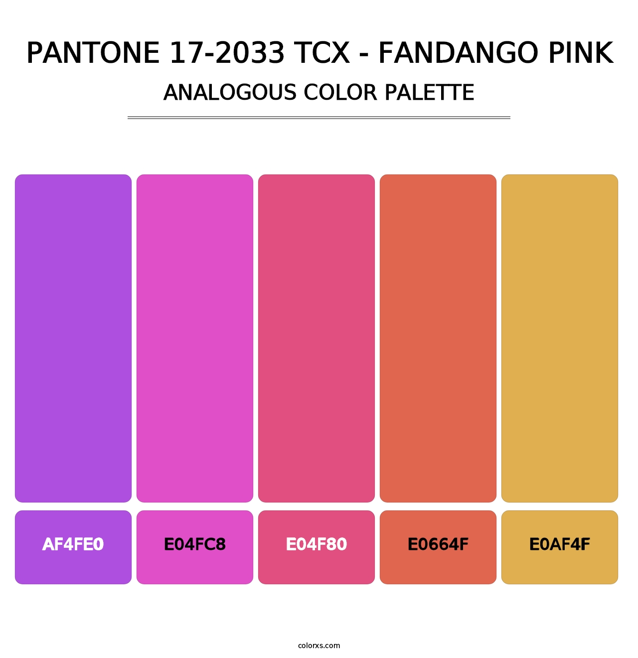 PANTONE 17-2033 TCX - Fandango Pink - Analogous Color Palette