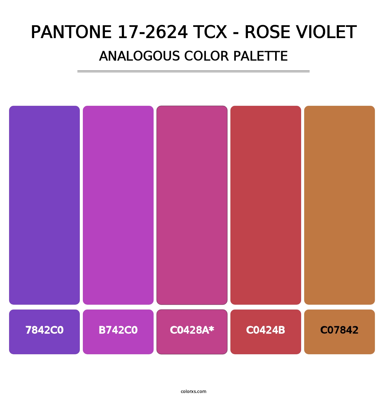 PANTONE 17-2624 TCX - Rose Violet - Analogous Color Palette