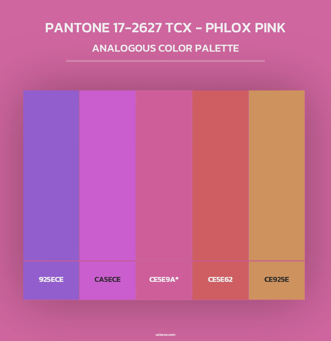 PANTONE 17-2627 TCX - Phlox Pink - Analogous Color Palette
