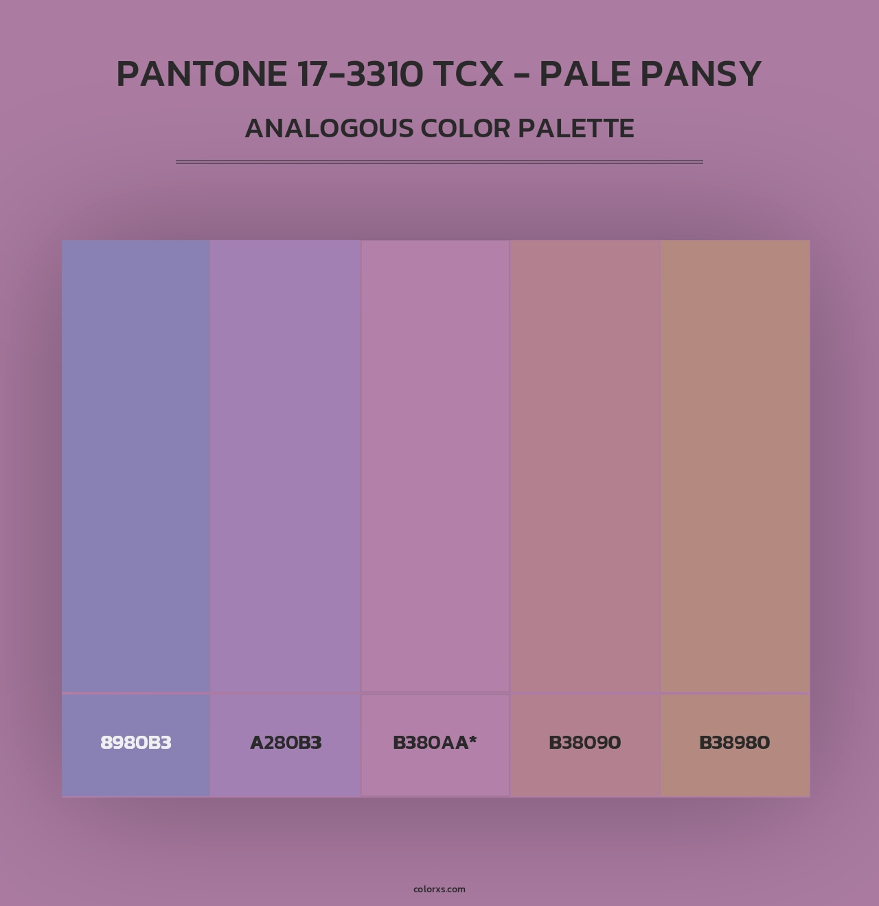 PANTONE 17-3310 TCX - Pale Pansy - Analogous Color Palette
