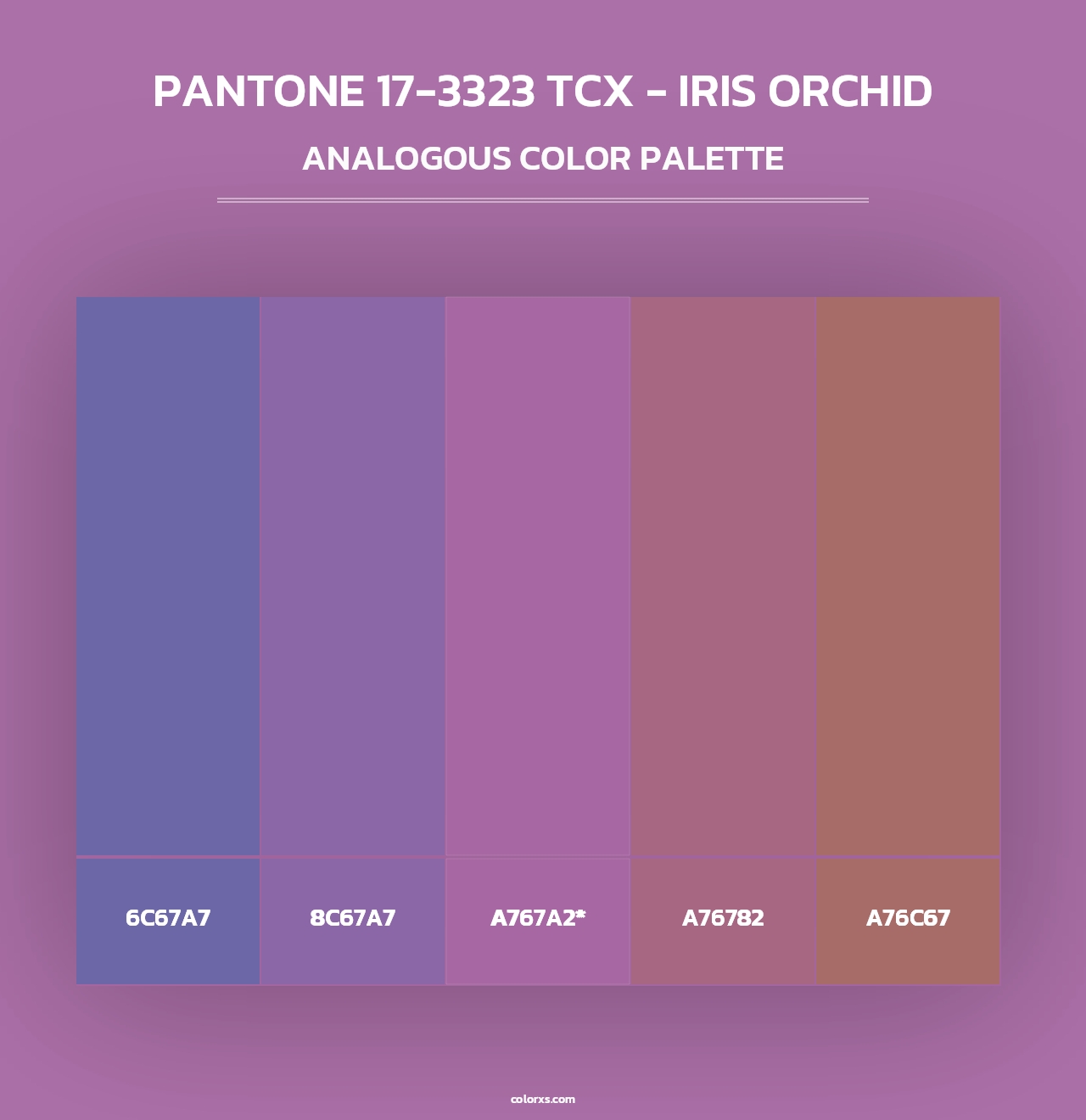 PANTONE 17-3323 TCX - Iris Orchid - Analogous Color Palette