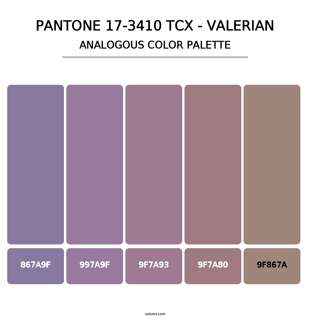 PANTONE 17-3410 TCX - Valerian - Analogous Color Palette