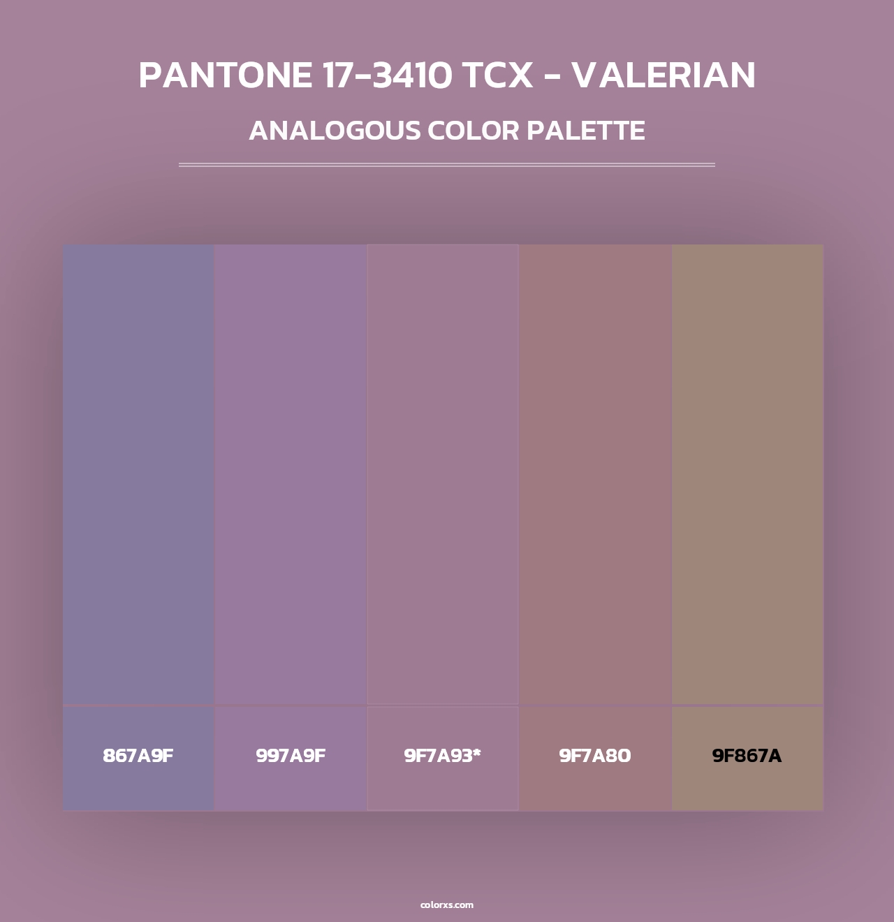 PANTONE 17-3410 TCX - Valerian - Analogous Color Palette