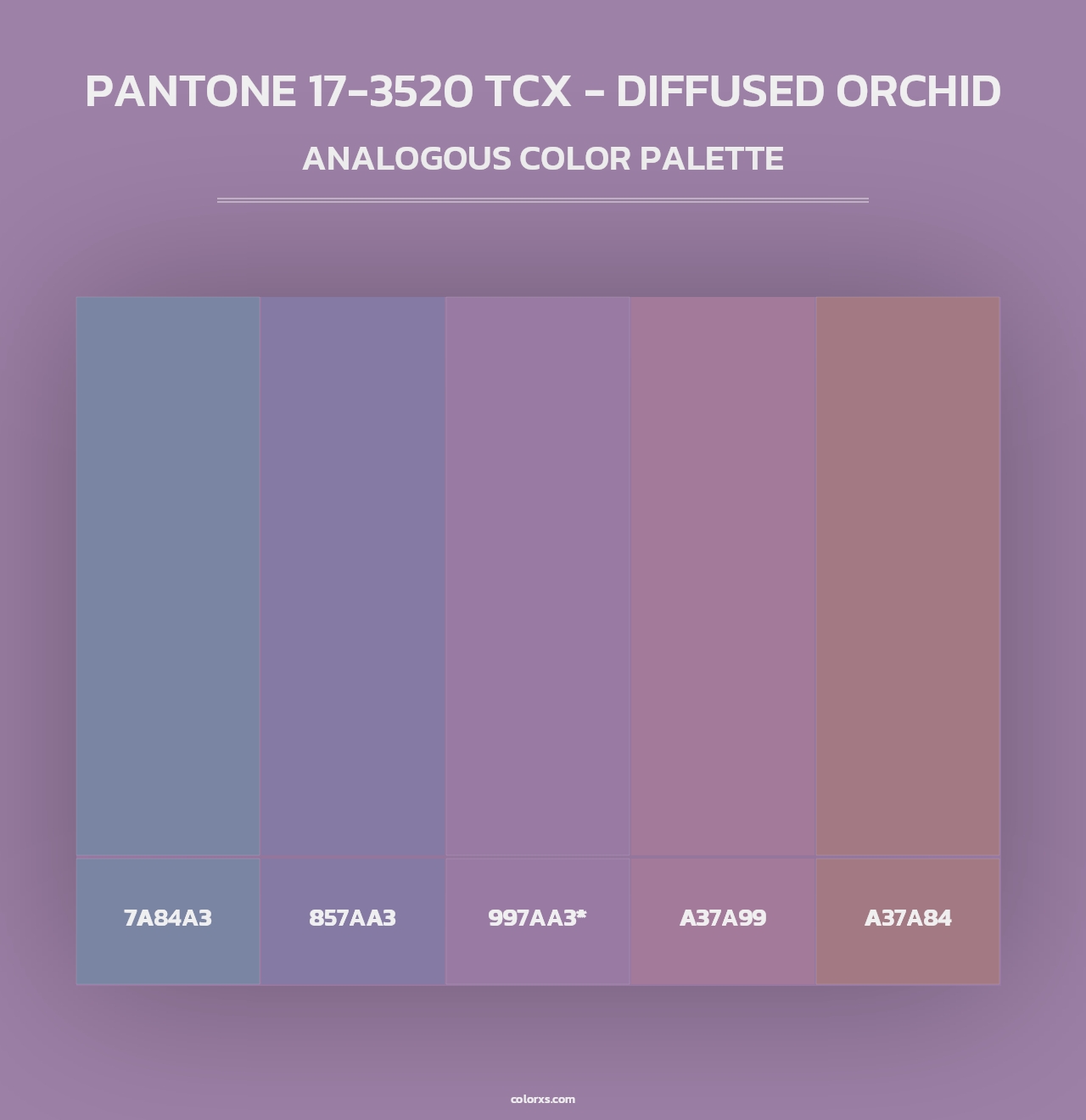 PANTONE 17-3520 TCX - Diffused Orchid - Analogous Color Palette