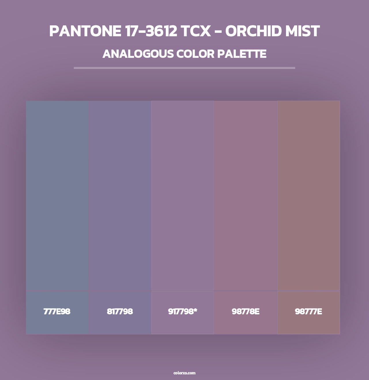 PANTONE 17-3612 TCX - Orchid Mist - Analogous Color Palette