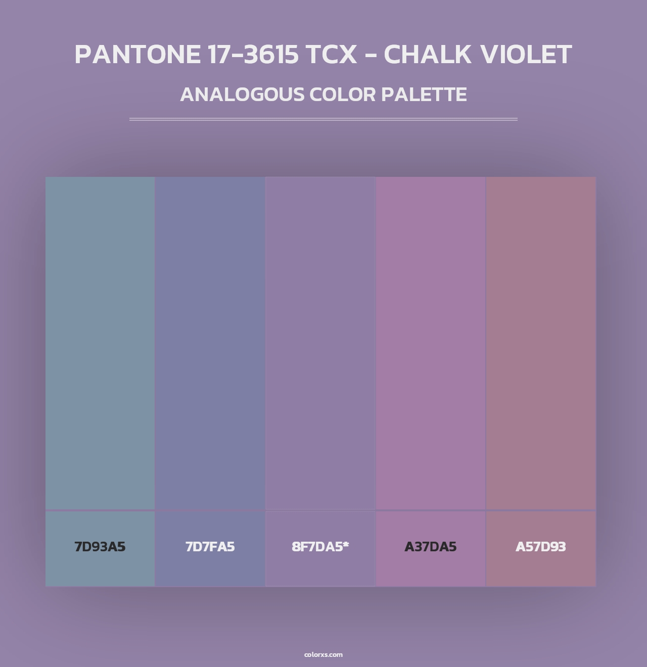 PANTONE 17-3615 TCX - Chalk Violet - Analogous Color Palette