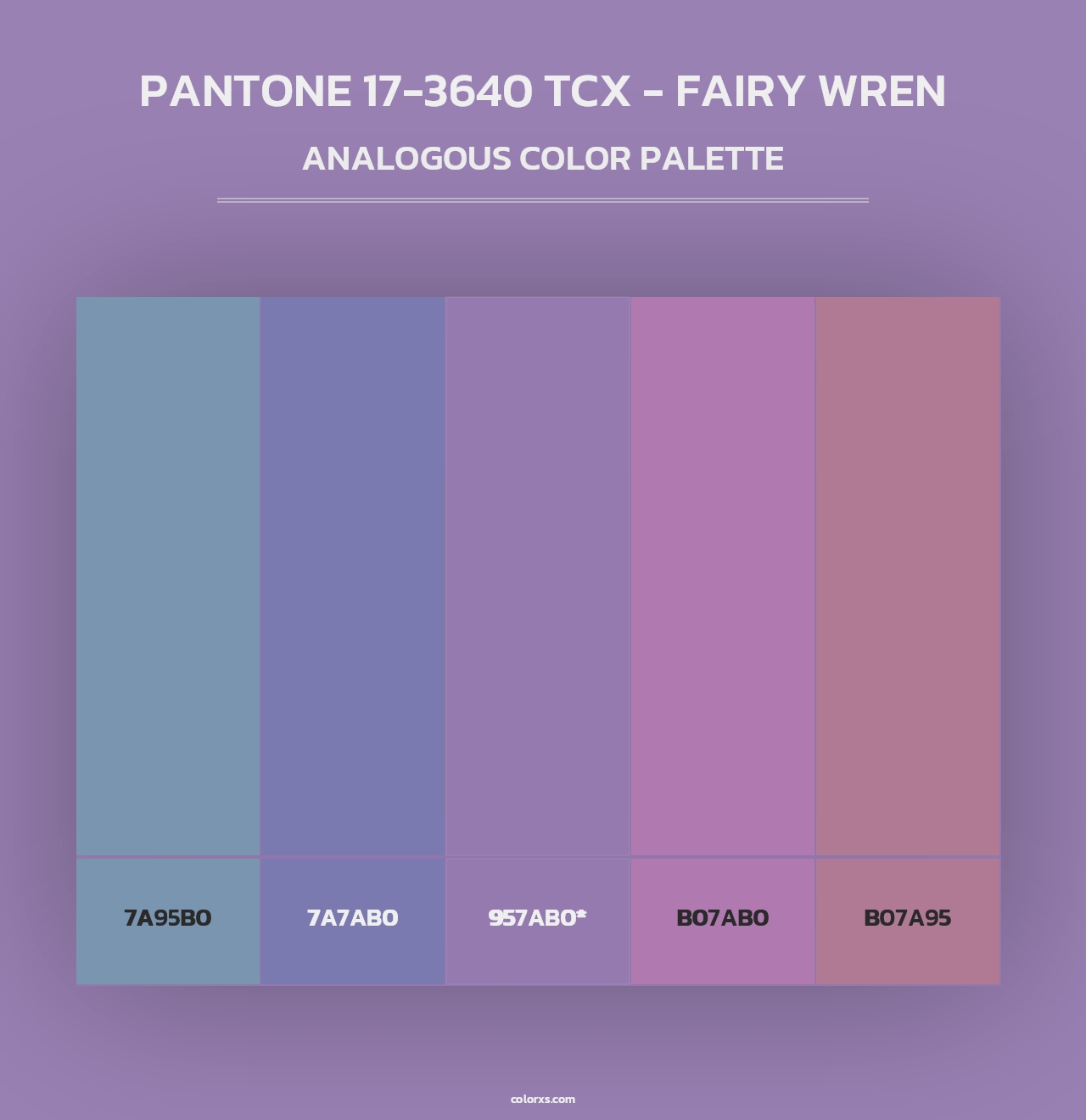 PANTONE 17-3640 TCX - Fairy Wren - Analogous Color Palette