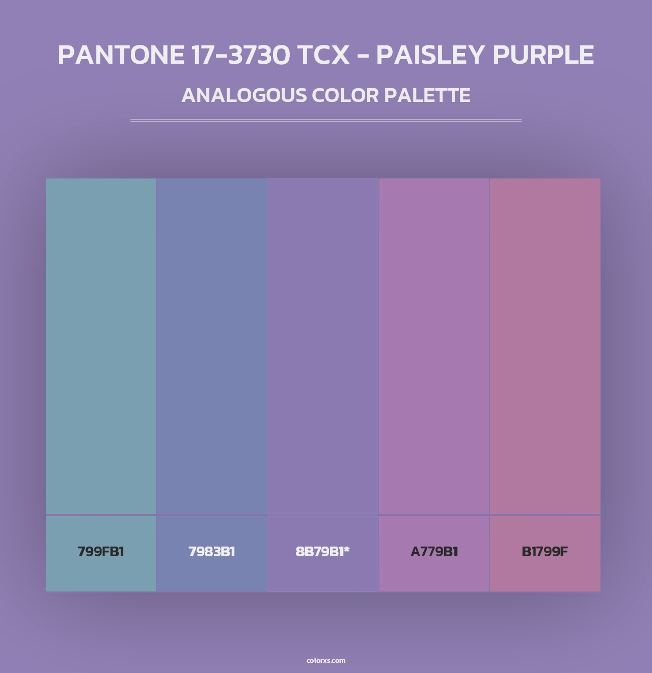 PANTONE 17-3730 TCX - Paisley Purple - Analogous Color Palette