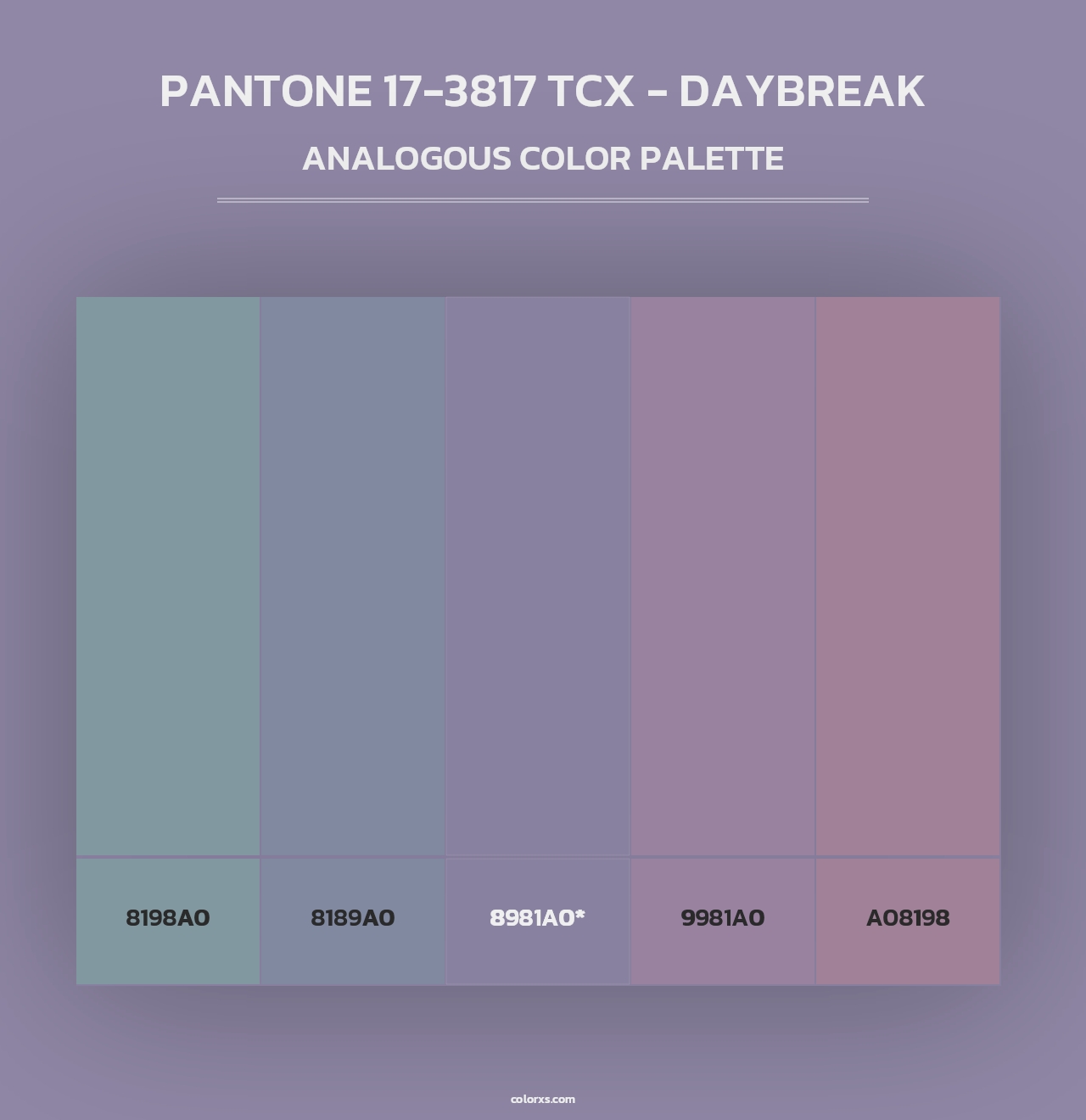 PANTONE 17-3817 TCX - Daybreak - Analogous Color Palette