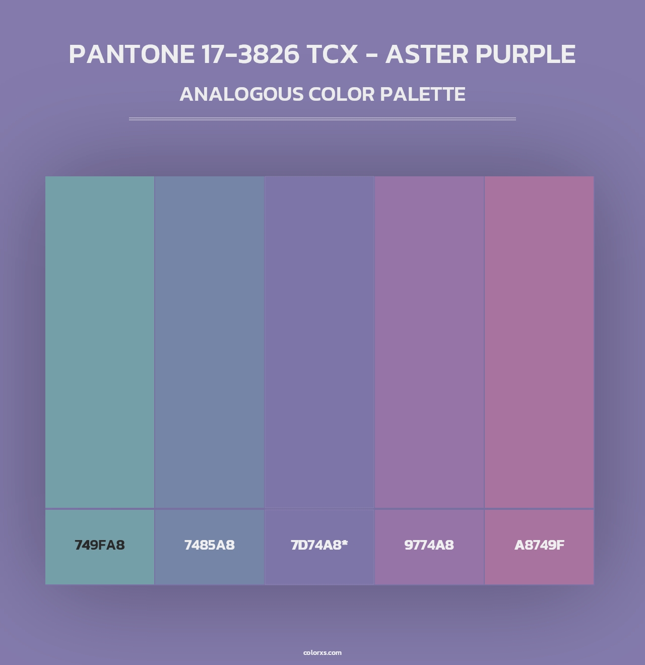 PANTONE 17-3826 TCX - Aster Purple - Analogous Color Palette