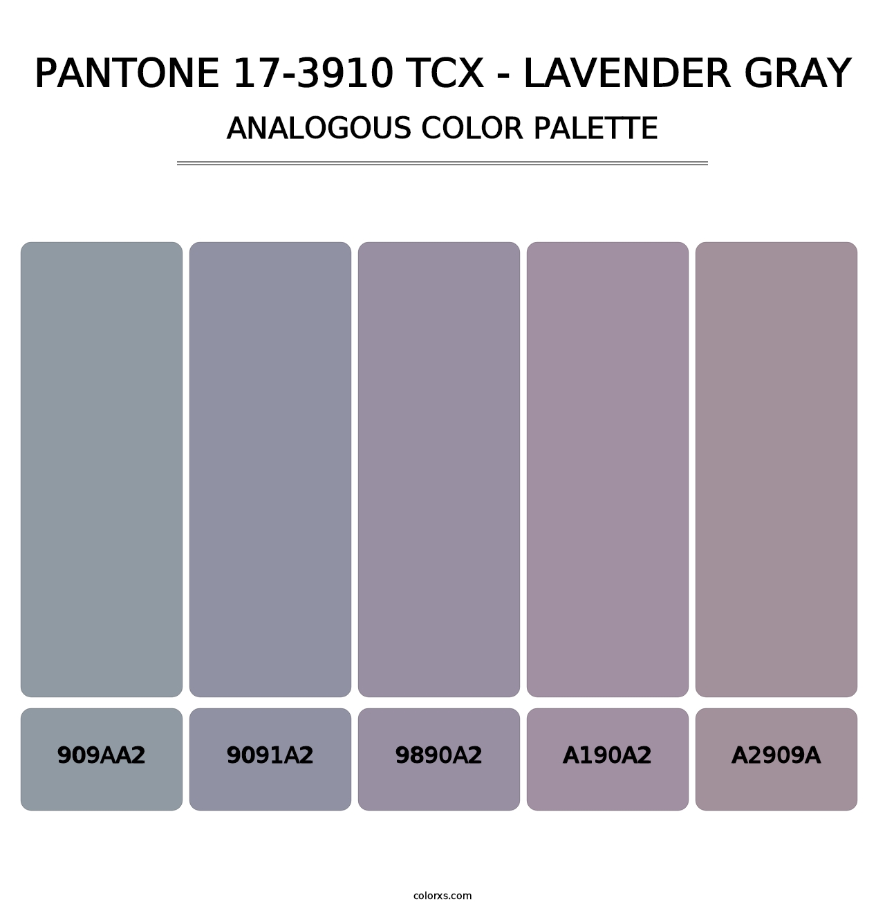 PANTONE 17-3910 TCX - Lavender Gray - Analogous Color Palette