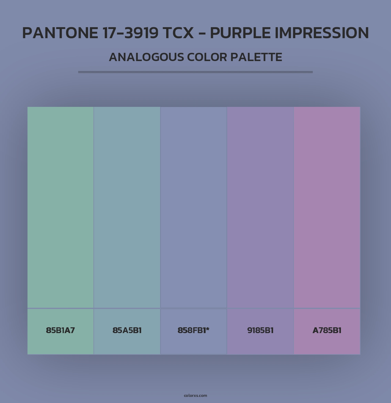 PANTONE 17-3919 TCX - Purple Impression - Analogous Color Palette