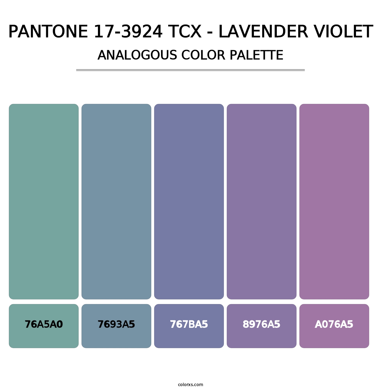 PANTONE 17-3924 TCX - Lavender Violet - Analogous Color Palette