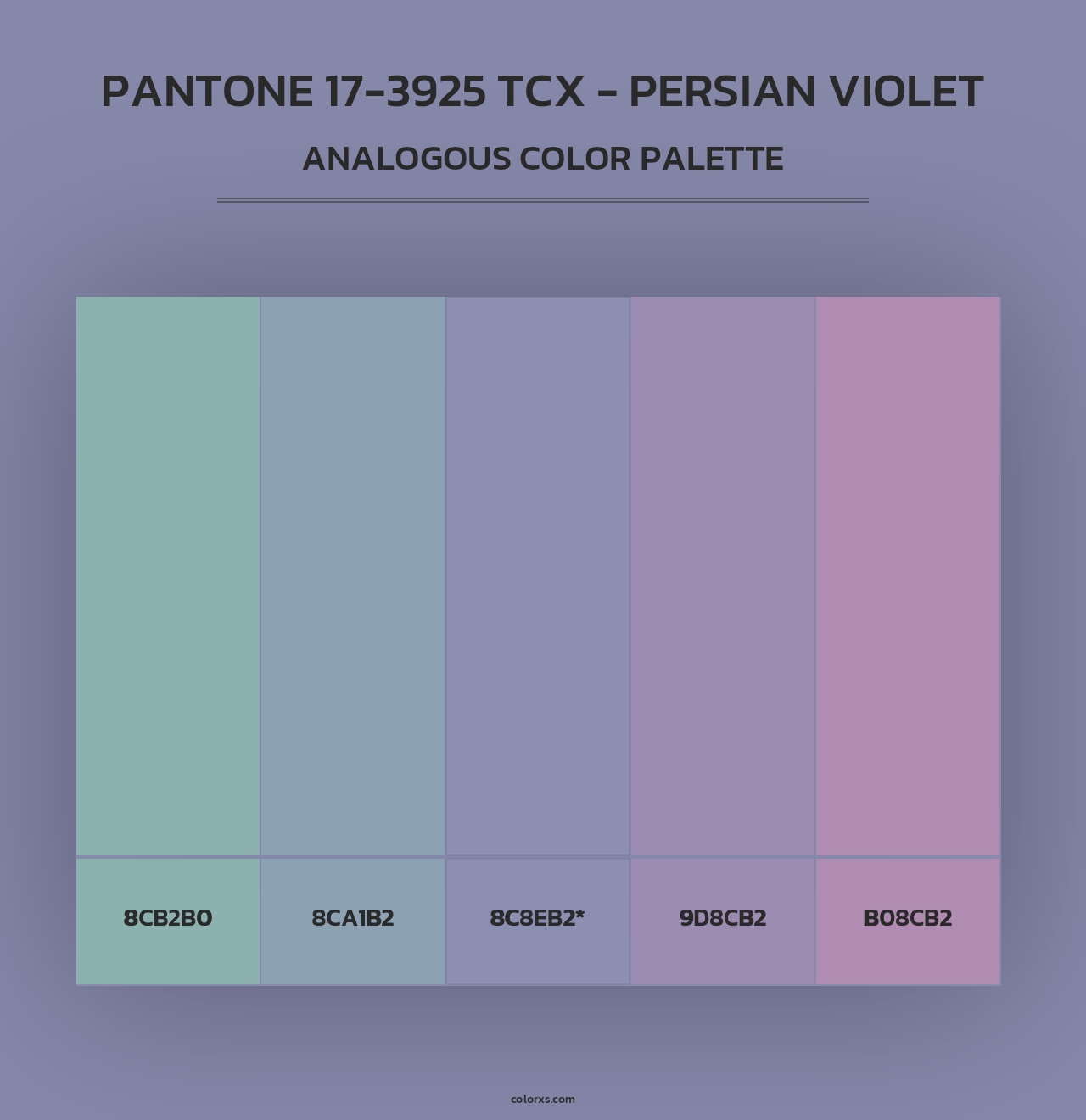 PANTONE 17-3925 TCX - Persian Violet - Analogous Color Palette