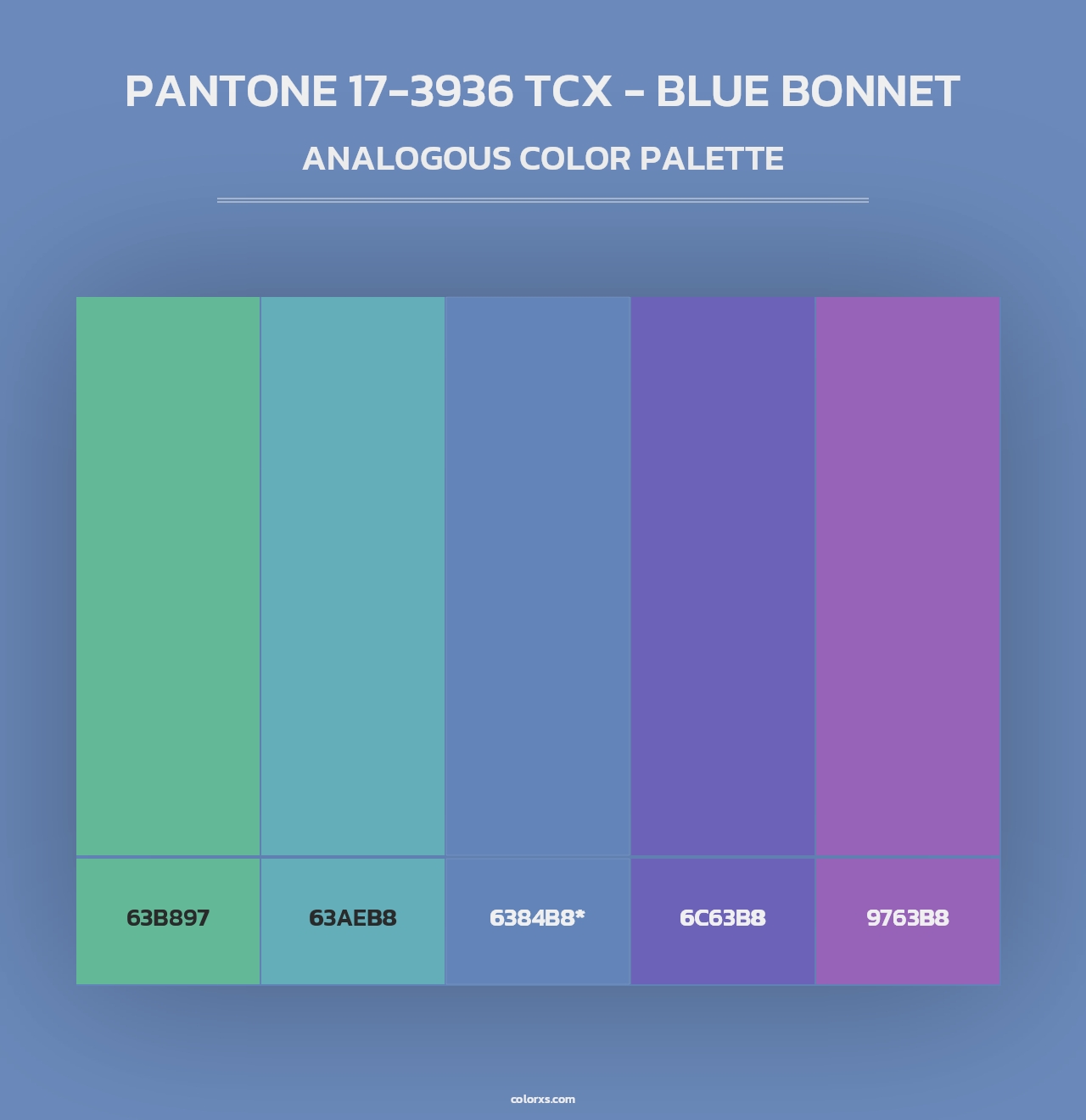 PANTONE 17-3936 TCX - Blue Bonnet - Analogous Color Palette