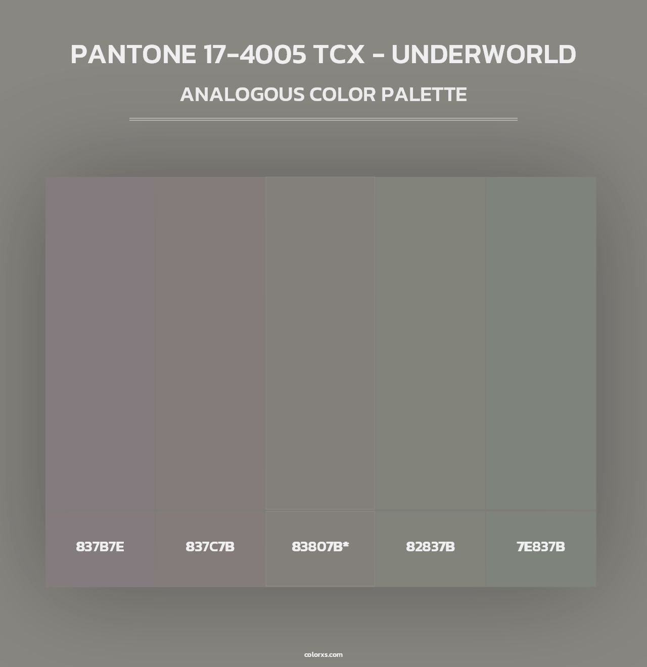PANTONE 17-4005 TCX - Underworld - Analogous Color Palette