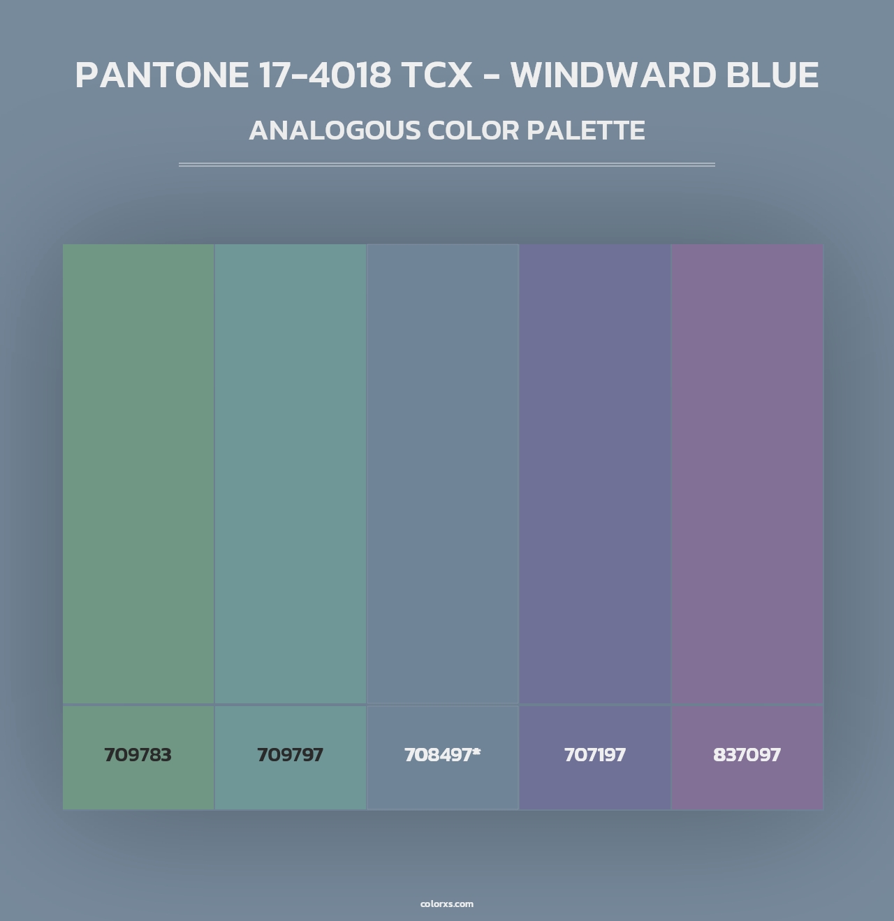 PANTONE 17-4018 TCX - Windward Blue - Analogous Color Palette