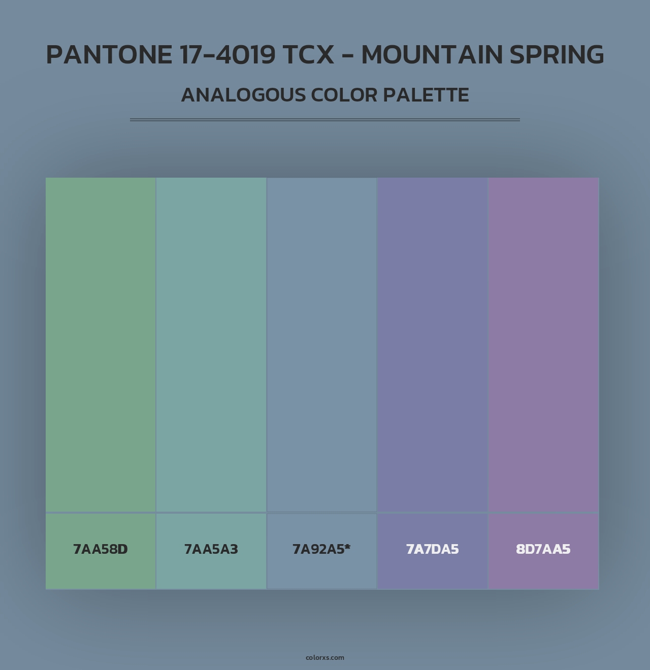 PANTONE 17-4019 TCX - Mountain Spring - Analogous Color Palette