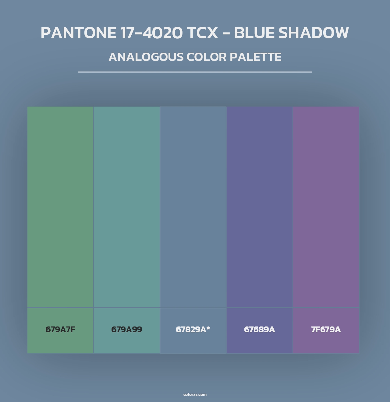 PANTONE 17-4020 TCX - Blue Shadow - Analogous Color Palette
