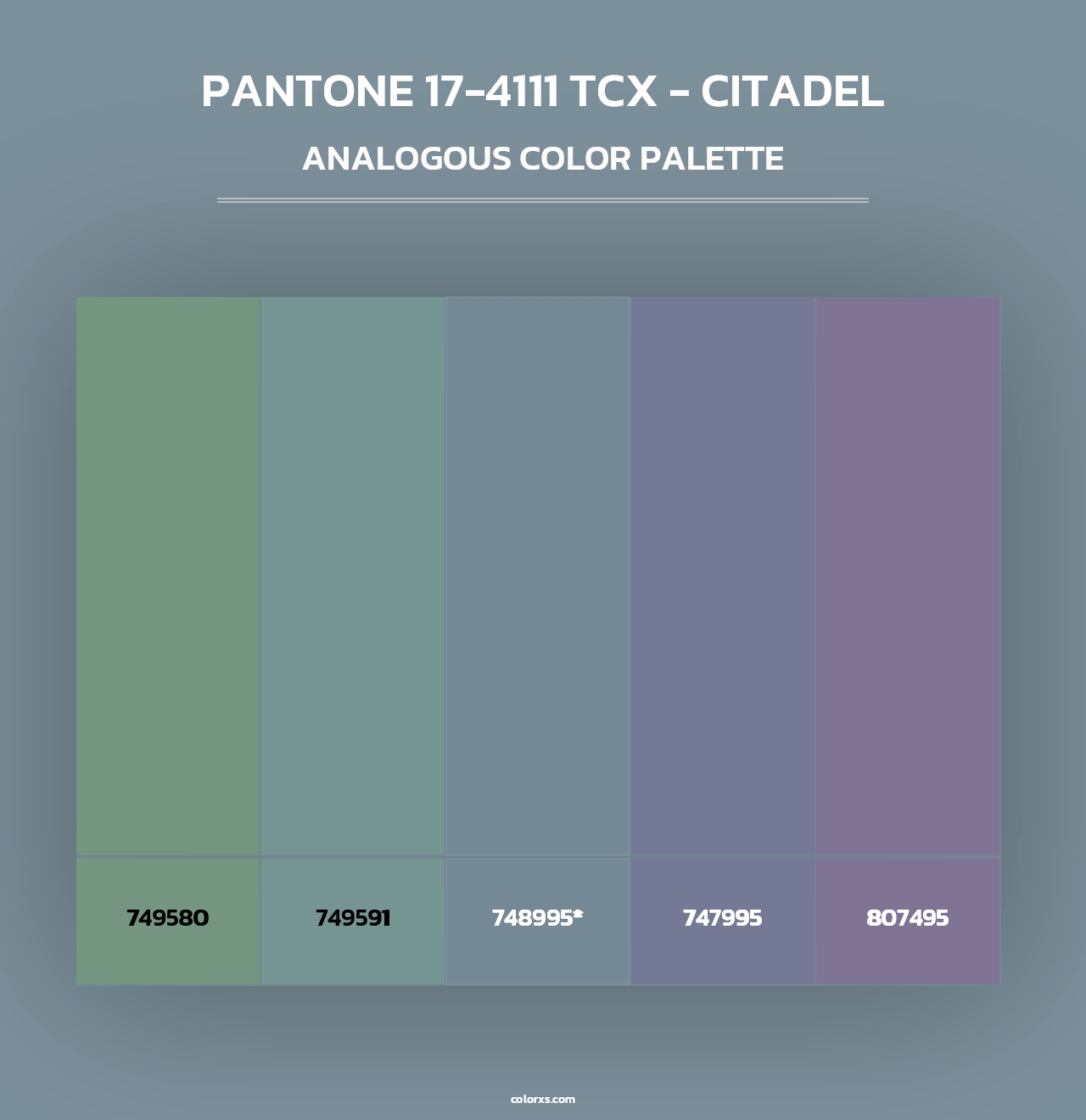 PANTONE 17-4111 TCX - Citadel - Analogous Color Palette