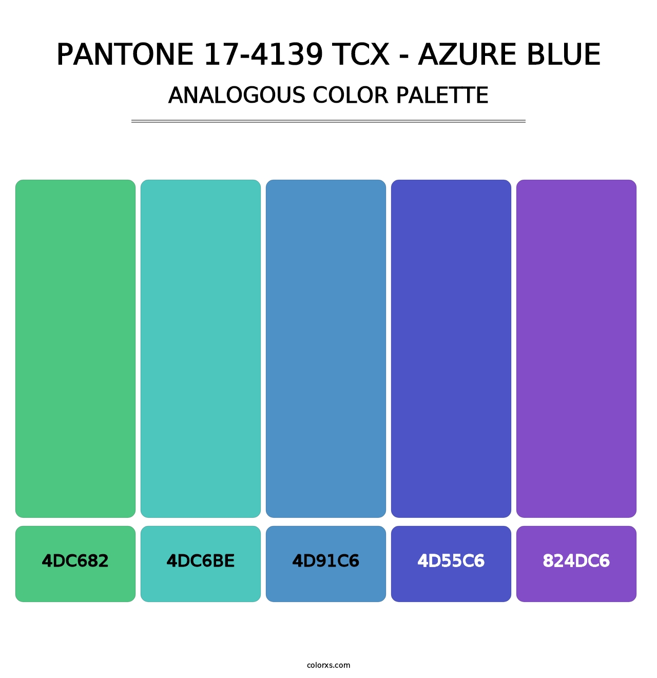 PANTONE 17-4139 TCX - Azure Blue - Analogous Color Palette