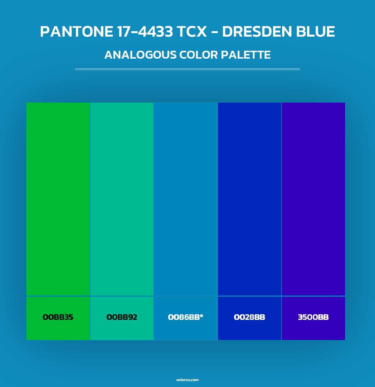 PANTONE 17-4433 TCX - Dresden Blue - Analogous Color Palette