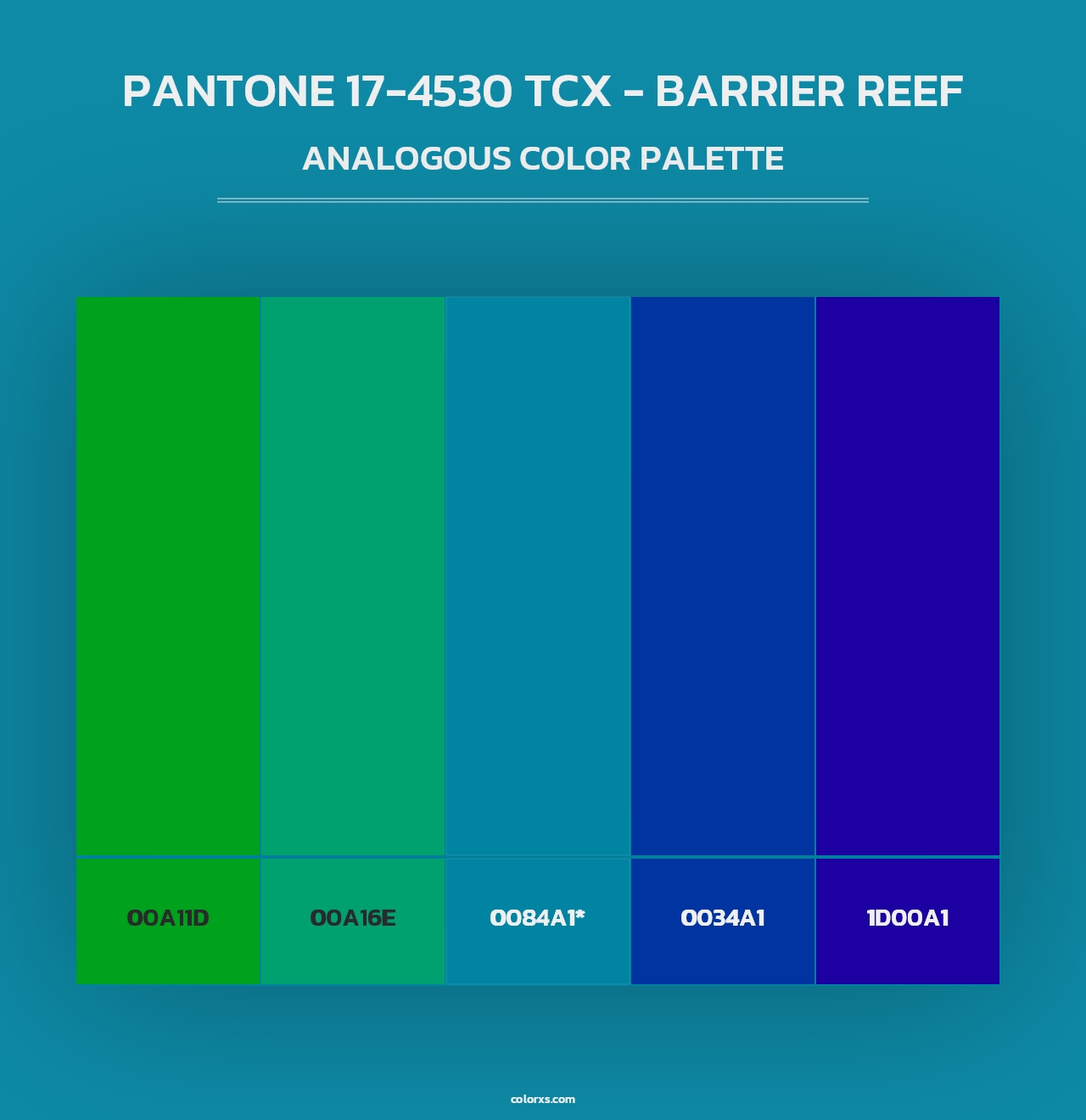 PANTONE 17-4530 TCX - Barrier Reef - Analogous Color Palette