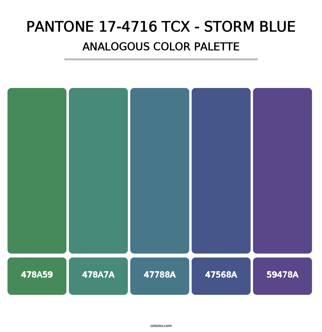 PANTONE 17-4716 TCX - Storm Blue - Analogous Color Palette