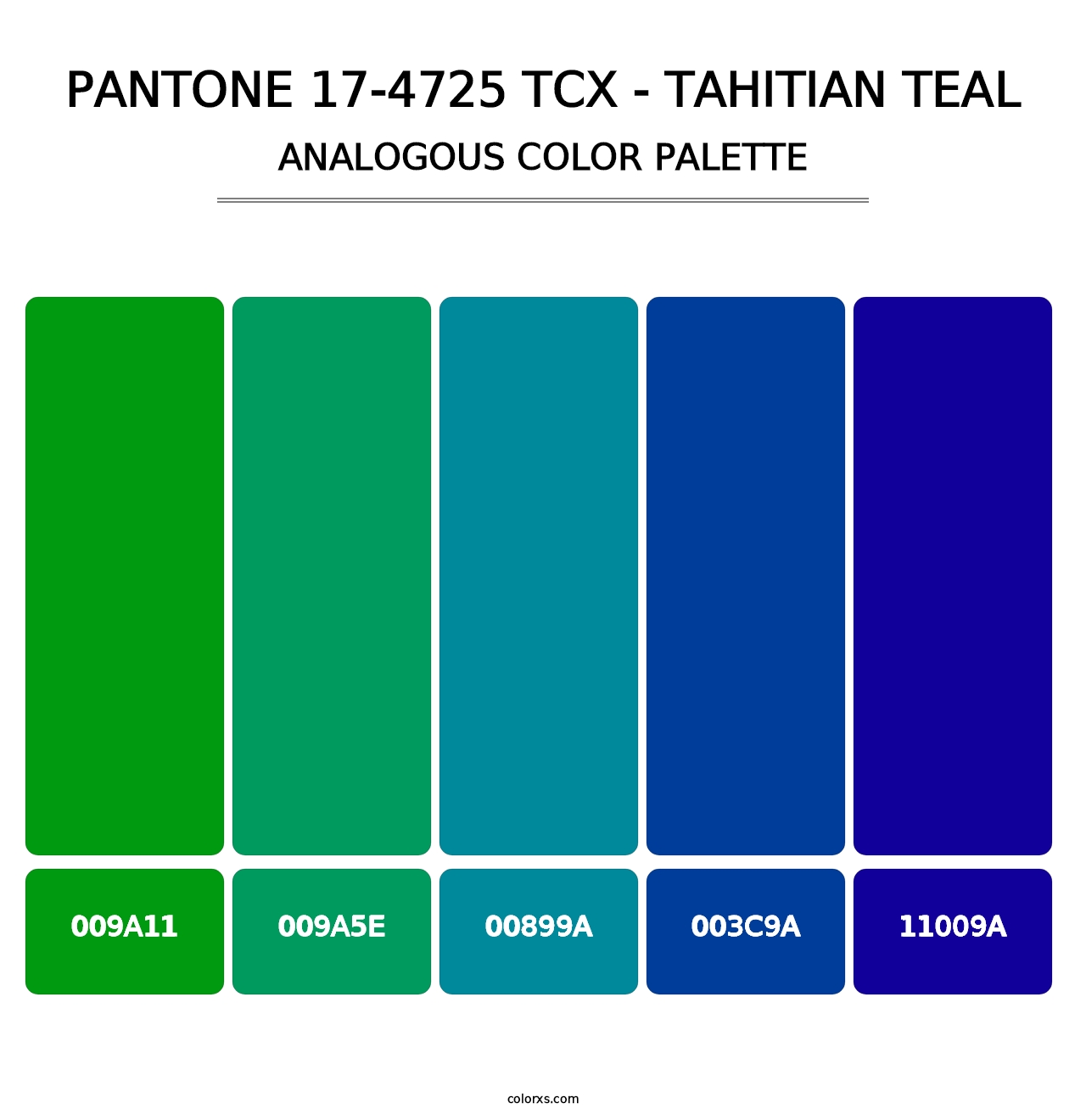 PANTONE 17-4725 TCX - Tahitian Teal - Analogous Color Palette