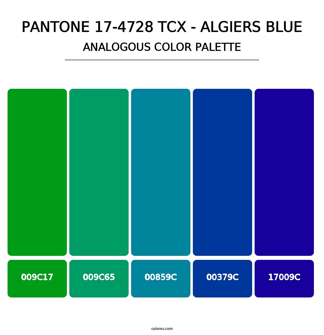 PANTONE 17-4728 TCX - Algiers Blue - Analogous Color Palette