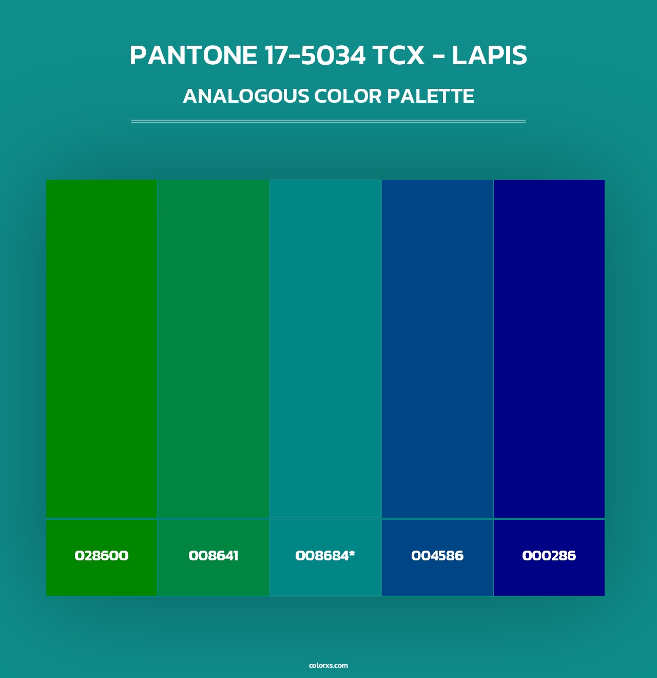 PANTONE 17-5034 TCX - Lapis - Analogous Color Palette