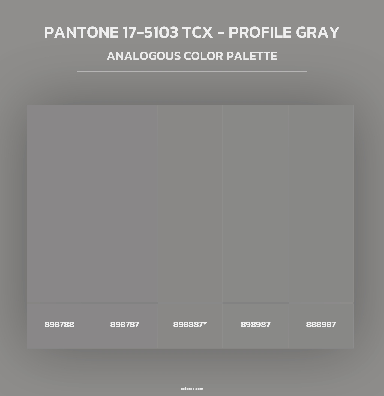 PANTONE 17-5103 TCX - Profile Gray - Analogous Color Palette