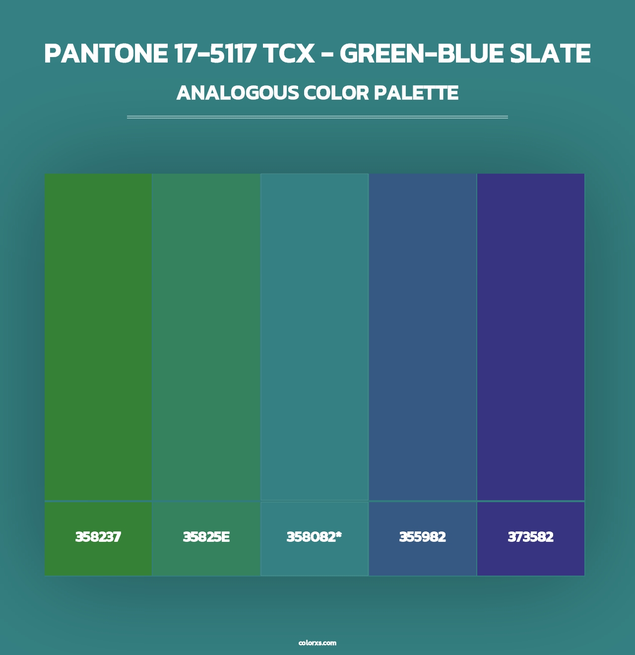 PANTONE 17-5117 TCX - Green-Blue Slate - Analogous Color Palette