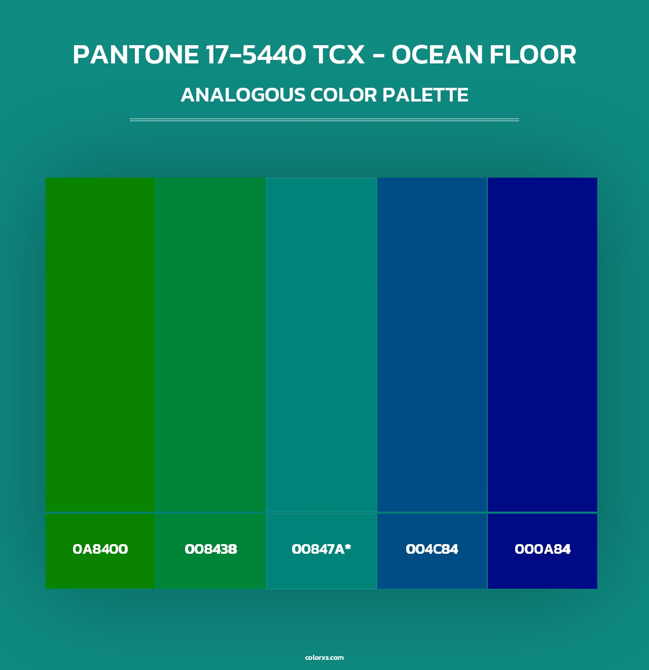 PANTONE 17-5440 TCX - Ocean Floor - Analogous Color Palette