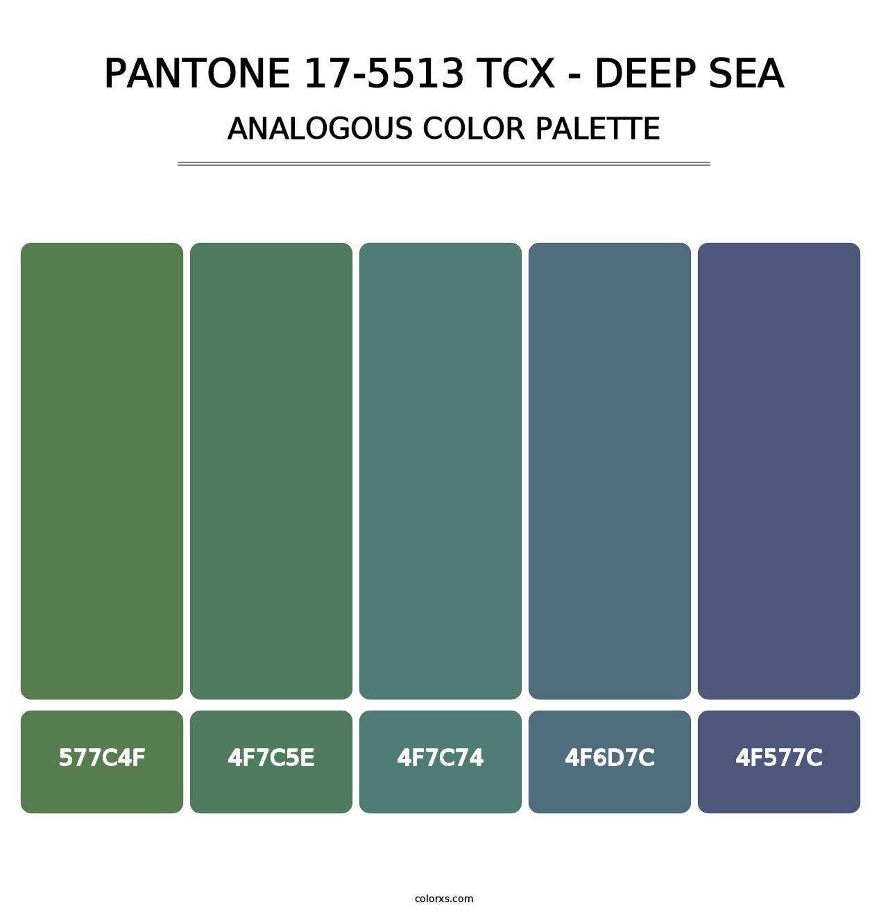 PANTONE 17-5513 TCX - Deep Sea - Analogous Color Palette