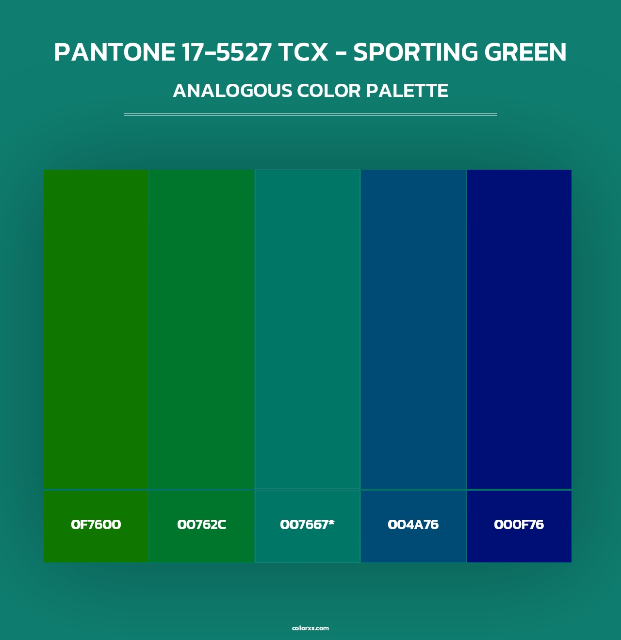 PANTONE 17-5527 TCX - Sporting Green - Analogous Color Palette