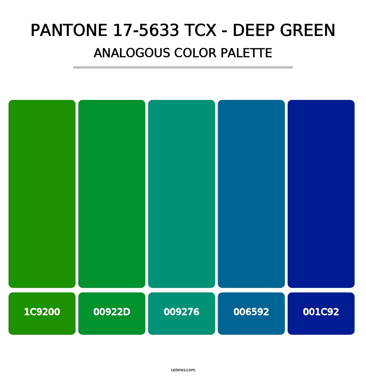 PANTONE 17-5633 TCX - Deep Green - Analogous Color Palette