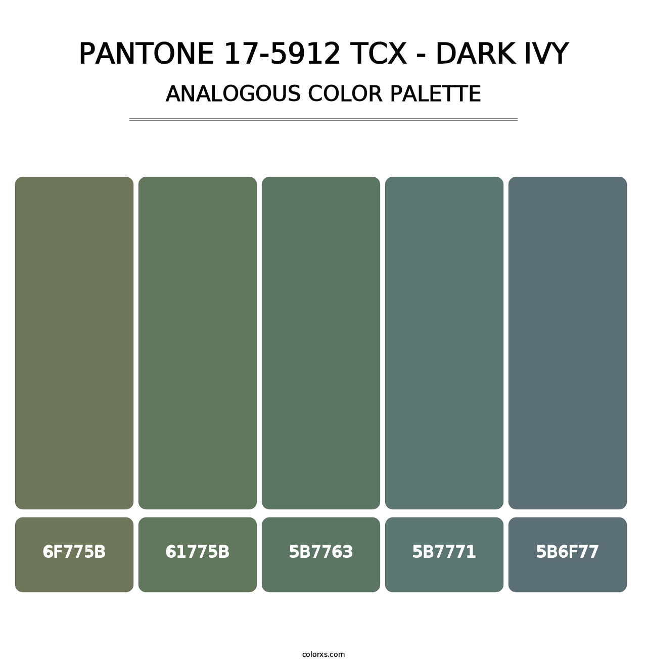 PANTONE 17-5912 TCX - Dark Ivy - Analogous Color Palette