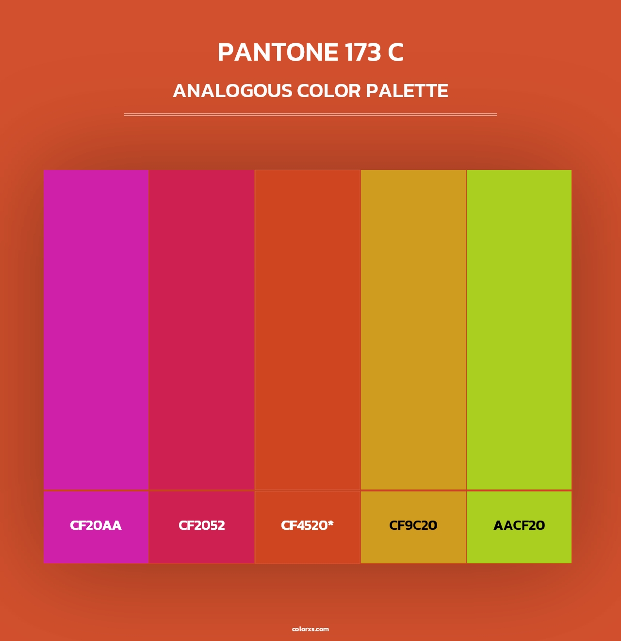 PANTONE 173 C - Analogous Color Palette